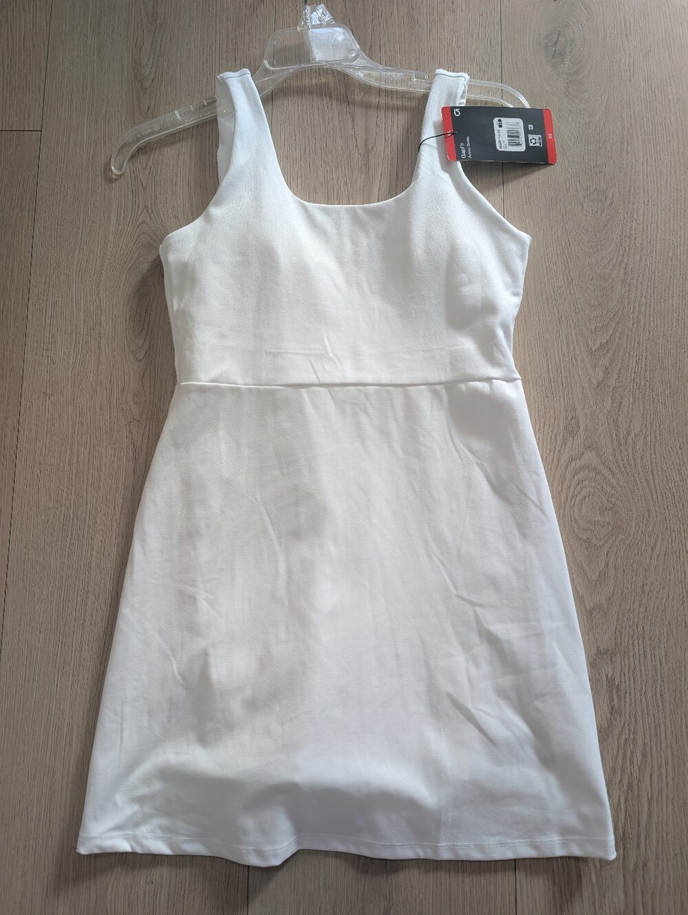 GAP Fit White Scoop-Neck Mini Shift Dress